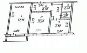 2-к квартира, вторичка, 50м2, 3/9 этаж