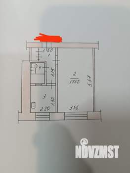 1-к квартира, вторичка, 28м2, 3/5 этаж