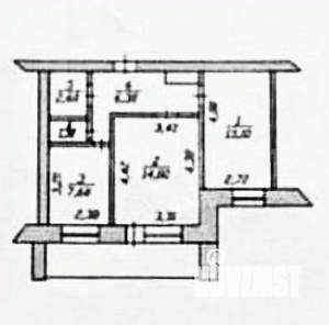 2-к квартира, вторичка, 51м2, 9/9 этаж