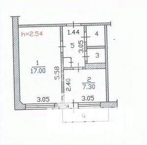 1-к квартира, вторичка, 33м2, 7/9 этаж
