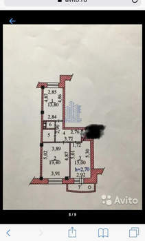 2-к квартира, вторичка, 65м2, 5/9 этаж