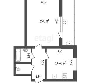 1-к квартира, вторичка, 53м2, 5/6 этаж