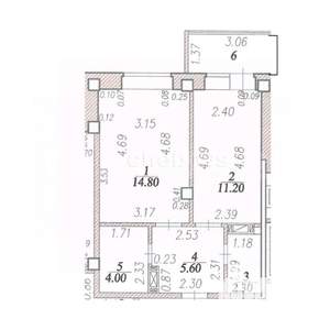 1-к квартира, вторичка, 42м2, 4/9 этаж