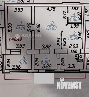 2-к квартира, вторичка, 74м2, 1/5 этаж