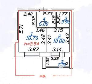 1-к квартира, вторичка, 44м2, 3/11 этаж