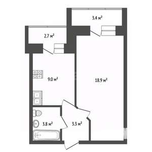 1-к квартира, вторичка, 35м2, 10/10 этаж