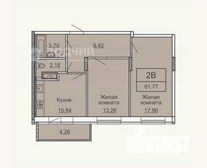 2-к квартира, вторичка, 62м2, 2/10 этаж