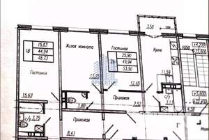 2-к квартира, вторичка, 54м2, 9/9 этаж