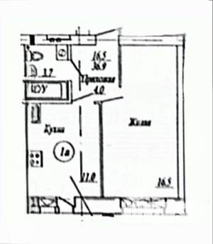 1-к квартира, вторичка, 38м2, 1/6 этаж