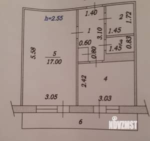 1-к квартира, вторичка, 32м2, 2/5 этаж