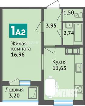 1-к квартира, вторичка, 40м2, 11/16 этаж