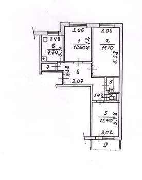 3-к квартира, вторичка, 66м2, 2/9 этаж