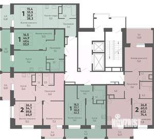 2-к квартира, вторичка, 65м2, 15/16 этаж