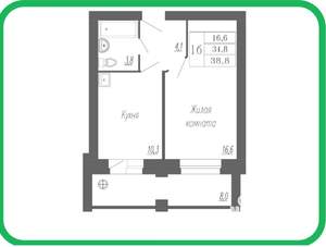 1-к квартира, вторичка, 39м2, 7/10 этаж