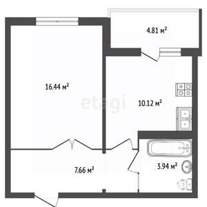 1-к квартира, вторичка, 43м2, 8/10 этаж