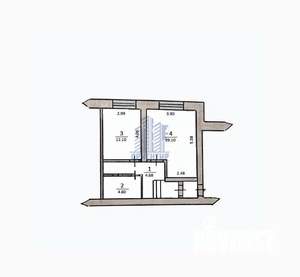 1-к квартира, вторичка, 44м2, 1/10 этаж