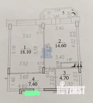 1-к квартира, вторичка, 50м2, 9/10 этаж
