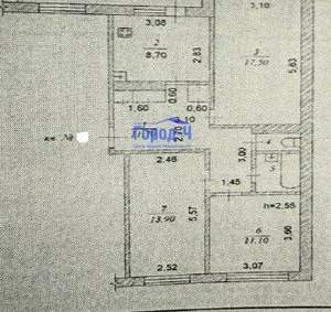 3-к квартира, вторичка, 67м2, 2/5 этаж