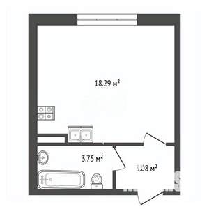 Студия квартира, вторичка, 25м2, 9/10 этаж