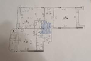 2-к квартира, вторичка, 82м2, 5/10 этаж