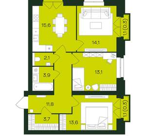 3-к квартира, вторичка, 79м2, 6/9 этаж