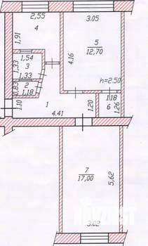 2-к квартира, вторичка, 46м2, 1/5 этаж