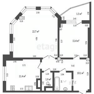 2-к квартира, вторичка, 61м2, 10/16 этаж