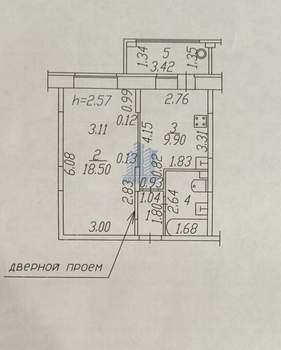 1-к квартира, вторичка, 34м2, 1/17 этаж