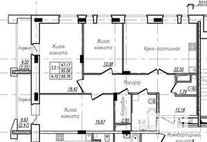 3-к квартира, вторичка, 100м2, 4/17 этаж