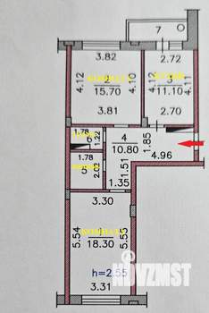 2-к квартира, вторичка, 65м2, 3/15 этаж