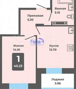 1-к квартира, вторичка, 41м2, 8/16 этаж