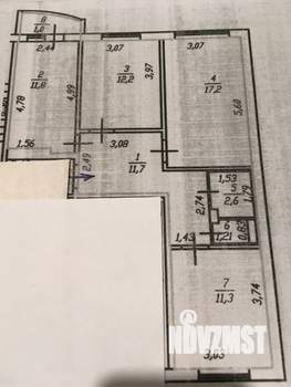 3-к квартира, вторичка, 70м2, 6/9 этаж