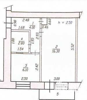 1-к квартира, вторичка, 32м2, 3/5 этаж