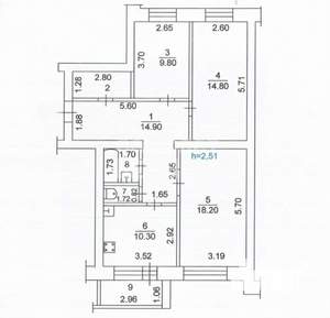 3-к квартира, вторичка, 76м2, 5/10 этаж