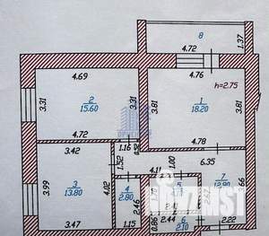 2-к квартира, вторичка, 76м2, 9/9 этаж