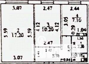 2-к квартира, вторичка, 44м2, 4/10 этаж