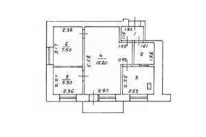 3-к квартира, вторичка, 44м2, 5/5 этаж