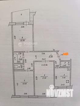 3-к квартира, вторичка, 67м2, 6/9 этаж