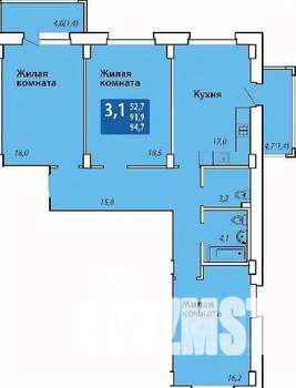 3-к квартира, строящийся дом, 95м2, 2/14 этаж