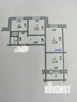 3-к квартира, вторичка, 64м2, 8/10 этаж