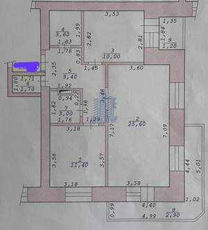 3-к квартира, вторичка, 77м2, 12/17 этаж