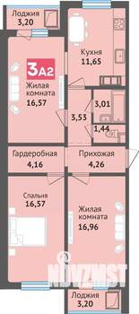 3-к квартира, вторичка, 85м2, 1/16 этаж