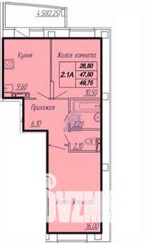 2-к квартира, вторичка, 51м2, 16/17 этаж