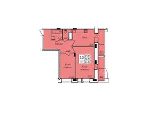 2-к квартира, вторичка, 61м2, 14/17 этаж
