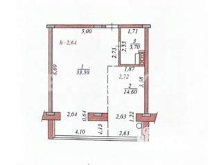 1-к квартира, вторичка, 52м2, 9/14 этаж