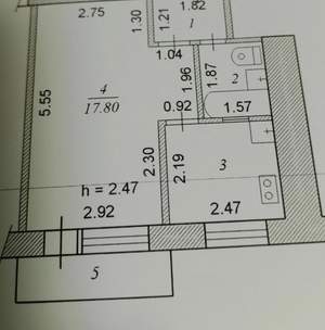 1-к квартира, вторичка, 31м2, 3/5 этаж