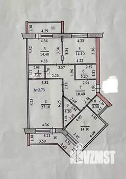 3-к квартира, вторичка, 119м2, 5/10 этаж