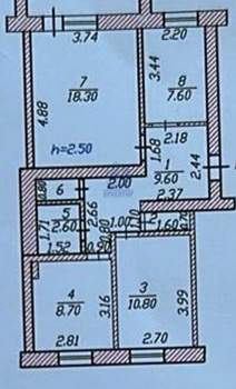 3-к квартира, вторичка, 64м2, 5/5 этаж