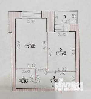 1-к квартира, вторичка, 44м2, 3/10 этаж