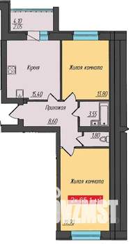 2-к квартира, вторичка, 69м2, 7/9 этаж